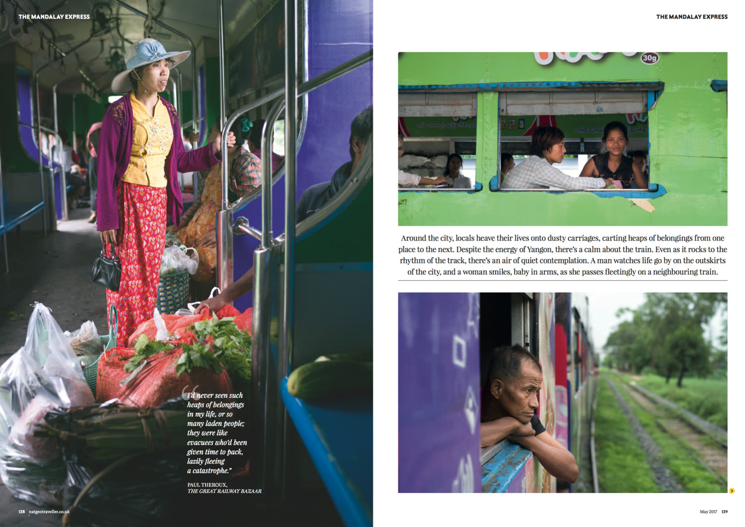 Passengers and vendors aboard the Mandalay Express
