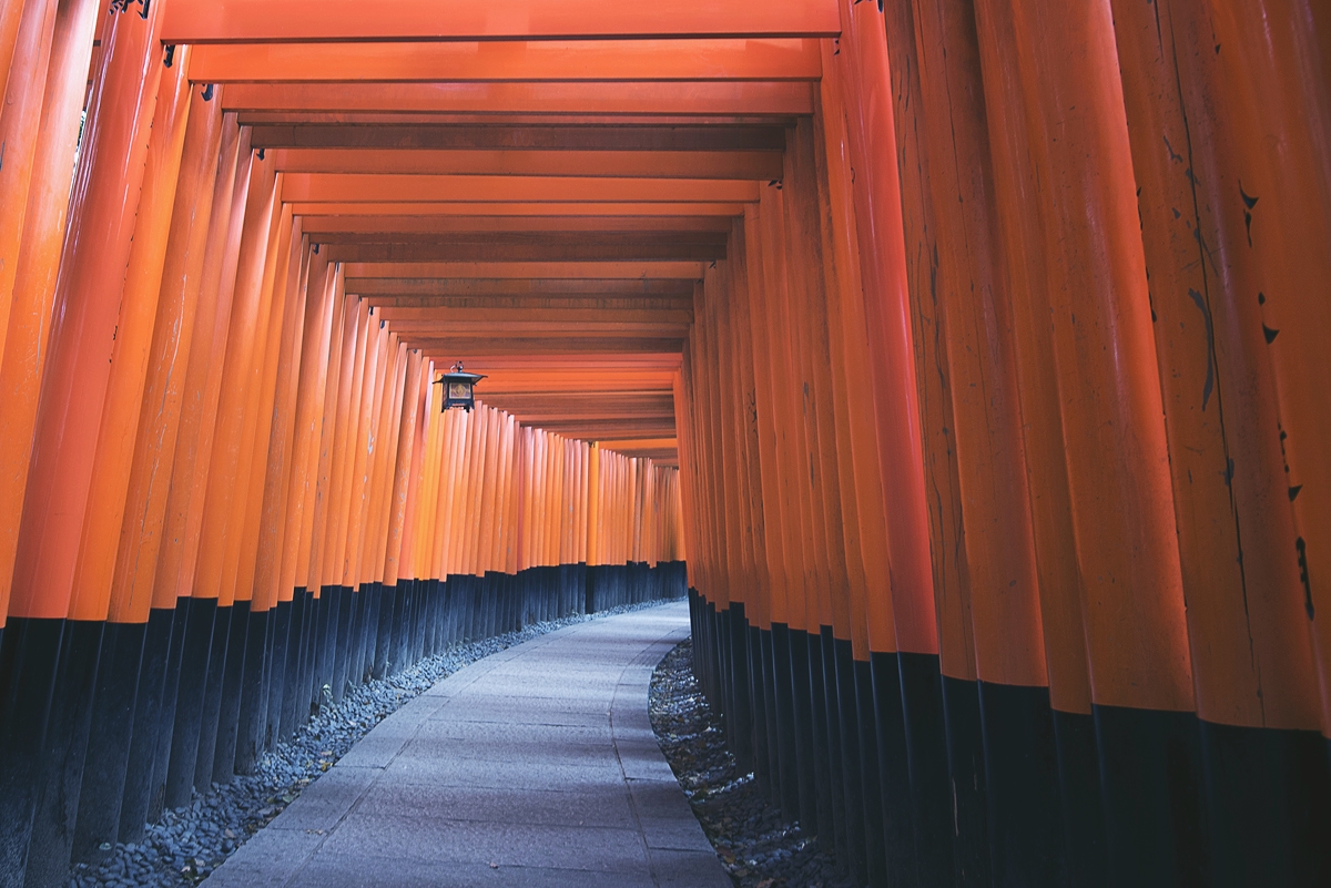 Vermilion torii gates at Fushimi-Inari