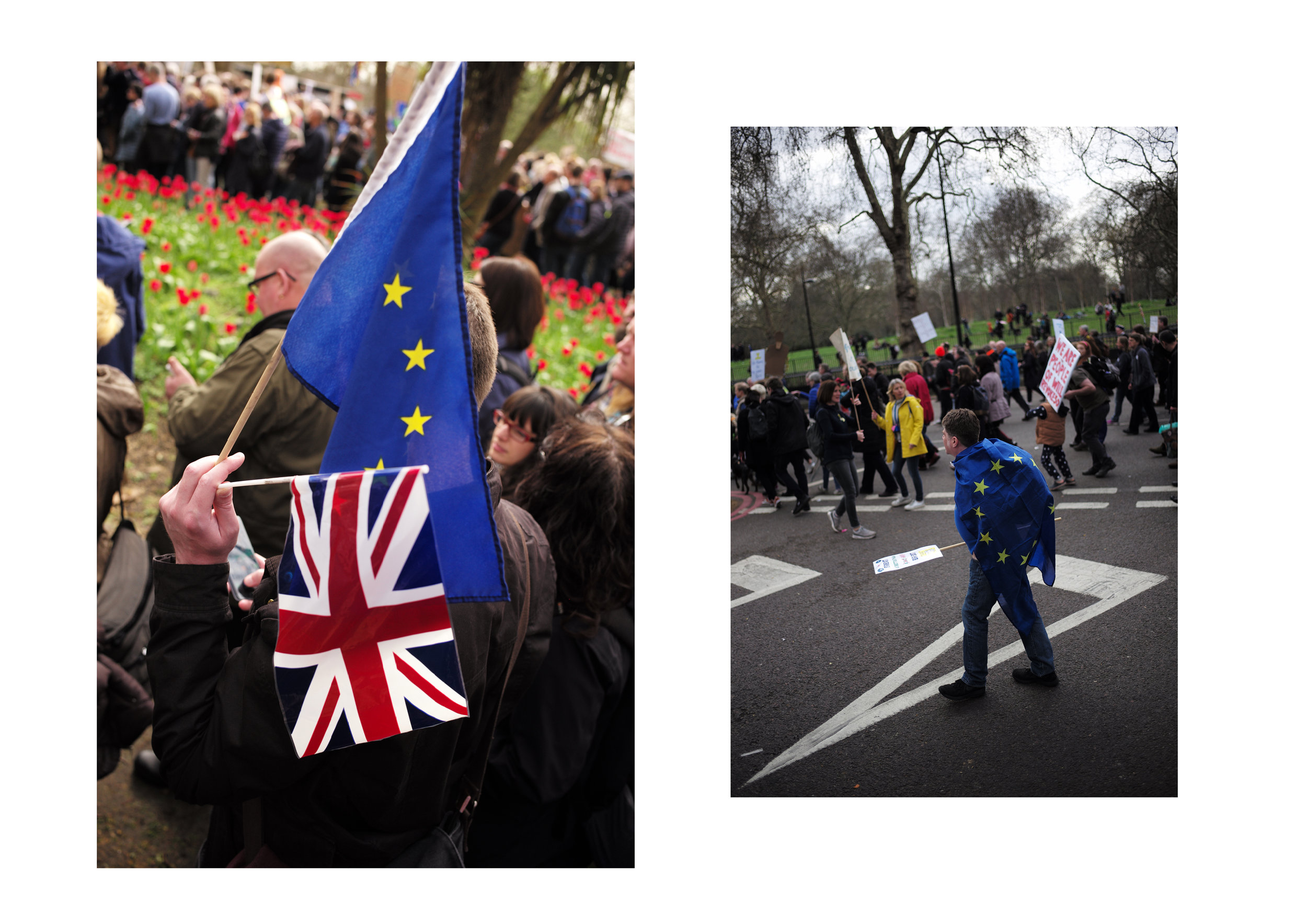 The People's Vote march, London — photograph by Tristan Bejawn