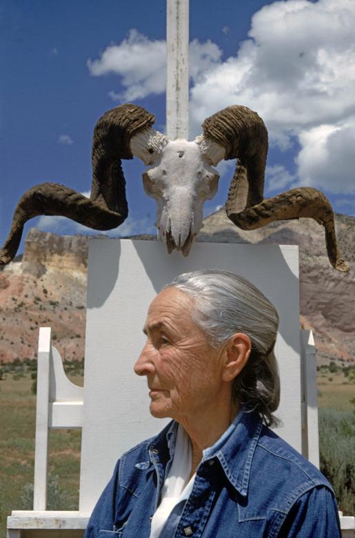 Georgia O'Keeffe in the New Mexico desert — photograph by Arnold Newman